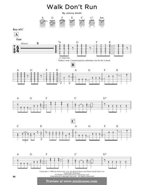 Walk Don T Run Chords - Sheet and Chords Collection