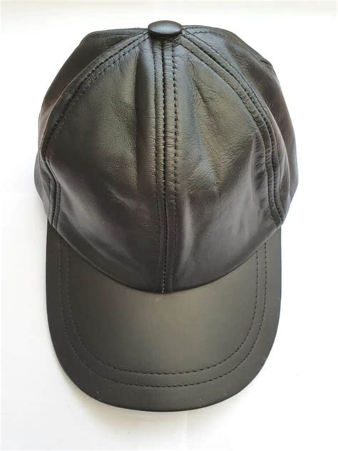 Black Leather Cap - LeatherDirect