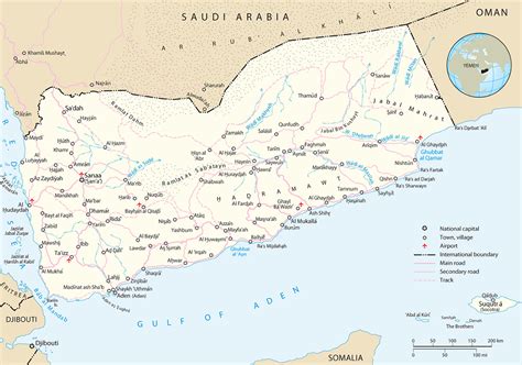 Yemen Map, Sanaa - Asia