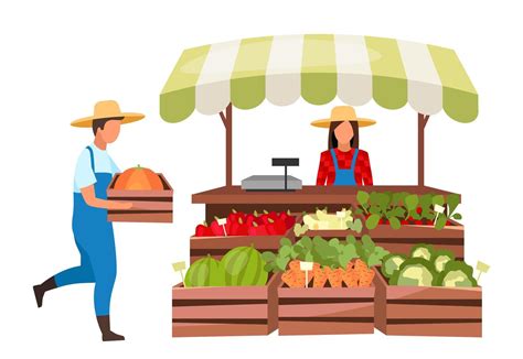 Farmers market vendor 1630669 Vector Art at Vecteezy