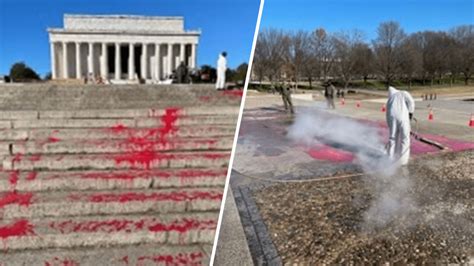 Lincoln Memorial vandalized with red paint and ‘Free Palestine’ message – NBC4 Washington