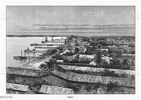 Historical View Of Lagos Nigeria Wood Engraving Published In 1899 Stock Illustration - Download ...