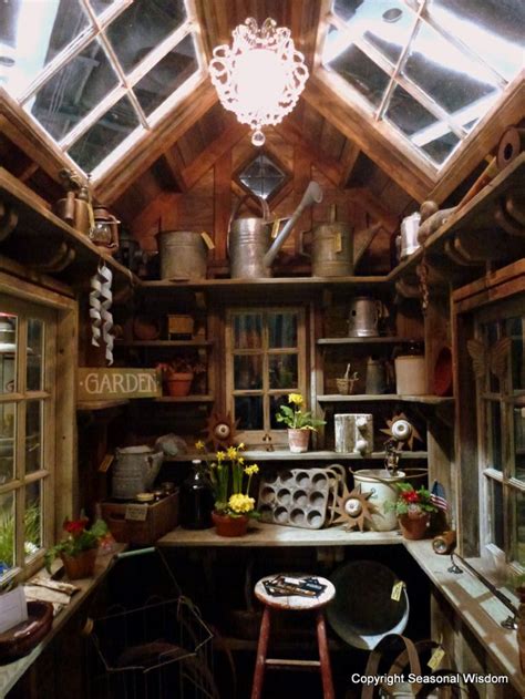 Rustic shed interior | In a English Country Garden | Pinterest