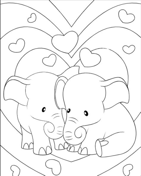 Cute Valentine Animals Coloring Pages Set 1 - Etsy