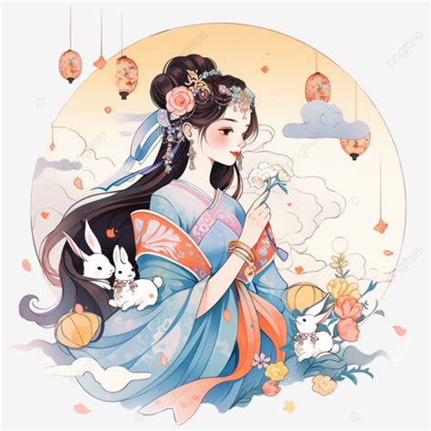 Classic Characters Mid Autumn Festival Hand Drawn Elements Cartoon, Mid ...