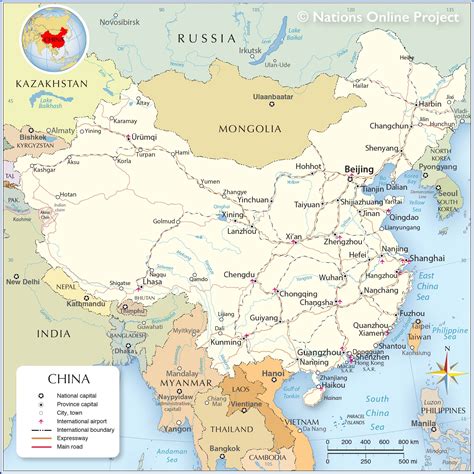 Political Map of China - Nations Online Project