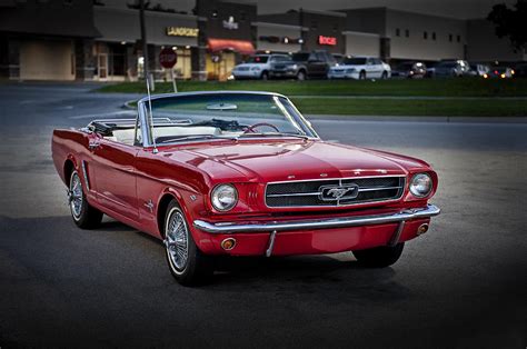 Vintage Red 1966 Ford Mustang V8 Convertible E48 Photograph by Wendell ...