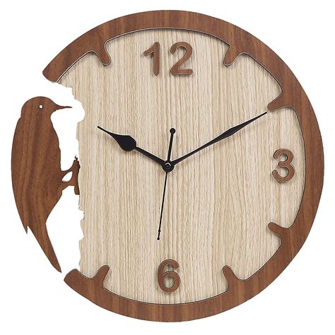 Laser Cut Woodpecker Style Wall Clock Modern Design Decorative Clock ...