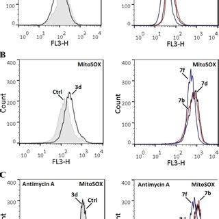 Representative distribution of fluorescence of A TMRE and B, C MitoSOX ...