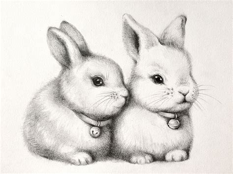 ORIGINAL Bild Kaninchen Häschen Hasen Illustration | Etsy | Pencil drawings of animals, Bunny ...