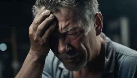 Premium AI Image | Depressed mature man in solitude crying alone ...