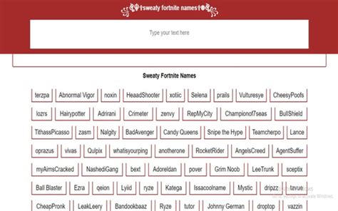 Sweaty Fortnite Names- Copy Paste for Google Chrome - Extension Download