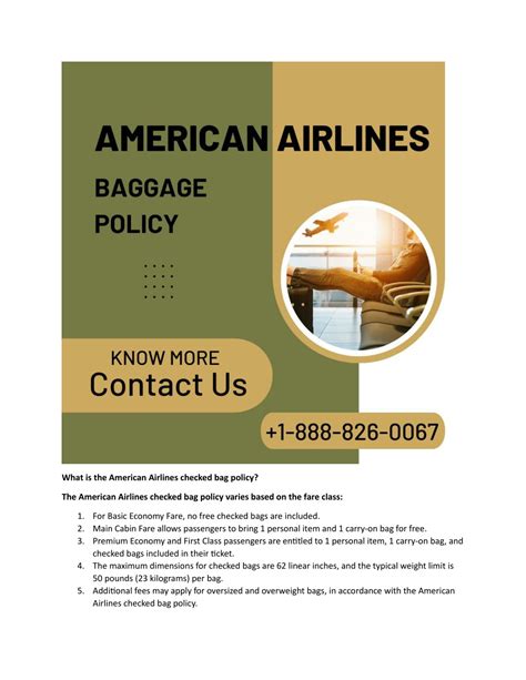 PPT - American Airlines Baggage Policy: PDF Guide - Call 1-888-826-0067 ...