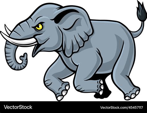 Cartoon angry elephant mascot running Royalty Free Vector