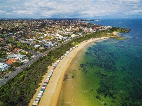 Brighton Beach boxes, Melbourne | Nature Stock Photos ~ Creative Market