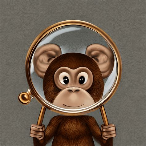 Funny Monkey with Magnifying Glass 3D Fantasy Cute Highly Detailed · Creative Fabrica