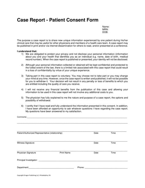 (PDF) Case Report -Patient Consent Form Blanc