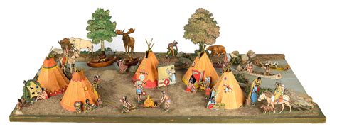 Lot - NATIVE AMERICAN & WESTERN THEME FOLK ART DIORAMA