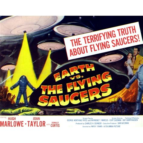 Earth Vs. The Flying Saucers Far Right From Left: Joan Taylor Hugh Marlowe 1956 Movie Poster ...