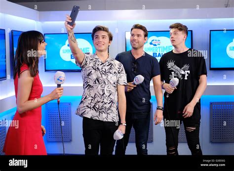 EDITORIAL USE ONLY Lilah Parsons, George Shelley, Dave Berry and Roman Kemp at Capital's ...