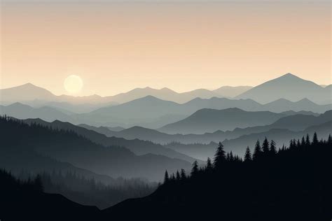 Mountain landscape silhouette outdoors nature. | Premium Photo Illustration - rawpixel