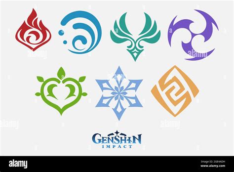 Genshin impact logo and elements icons set Stock Vector Image & Art - Alamy