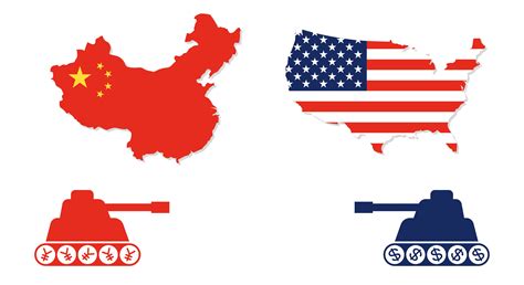 United states map and China map with tank facing each other 647494 Vector Art at Vecteezy