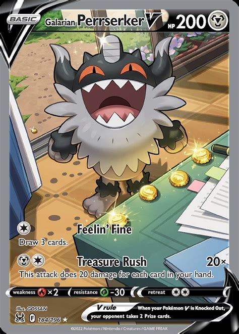 Galarian Perrserker V LOR 184 | Pokemon TCG POK Cards