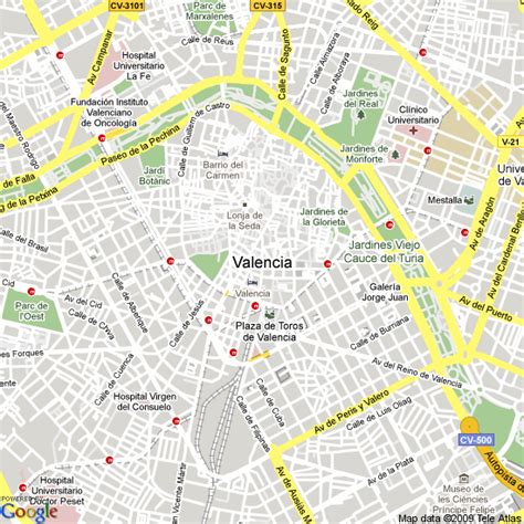 Map of Valencia, Spain | Hotels Accommodation