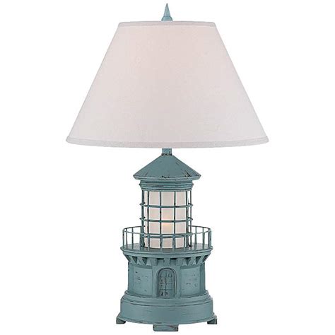 Nolensville Lighthouse Sky Blue Night Light Table Lamp - #11R47 | Lamps ...