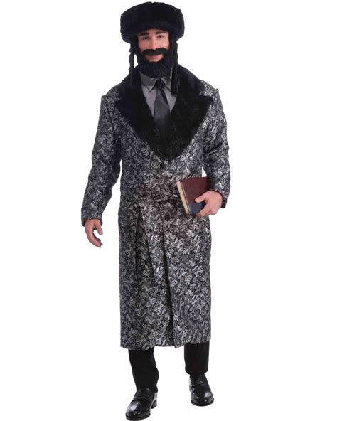 CL837 Silver Rabbi Jewish Religious Coat Tails Fancy Dress Mens Costume ...