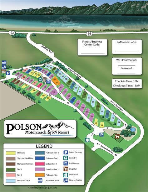 Resort Map Of Polson Motorcoach Resort | RV Park In Montana