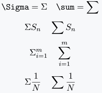 How to write Sigma(∑,σ) symbol in LaTeX?