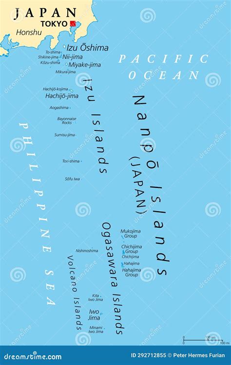Nanpo Islands, Volcanic Island Groups of Japan, Political Map Stock Vector - Illustration of ...