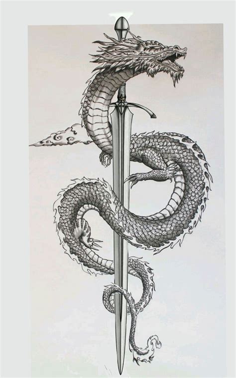 Dragon Tattoo Drawing, Dragon Sleeve Tattoos, Tattoo Design Drawings, Tattoo Sketches, Art ...