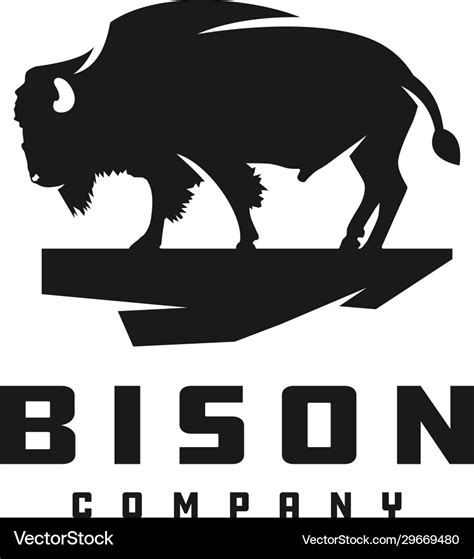 Bison silhouette animal logo Royalty Free Vector Image