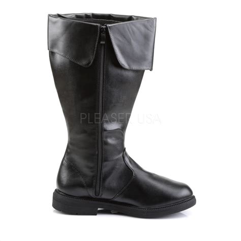 Men's Black Pu Pirate Boots | CAPTAIN-105 – Shoecup.com