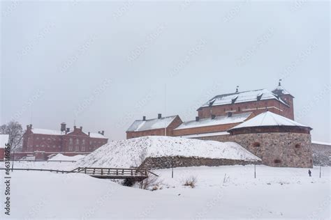 Hame Castle (Tavastia castle) and the prison museum in winter. Hameenlinna, Finland. Stock Photo ...