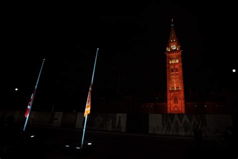 Survivors’ Flag raising on Parliament Hill by residential school Survivors, the National Centre ...