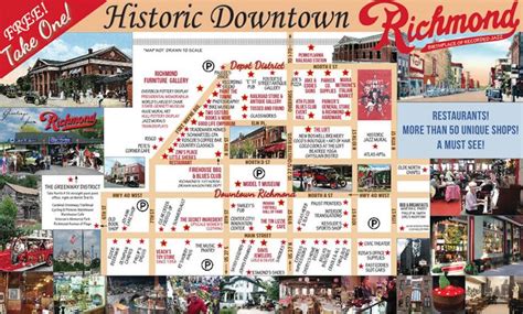 Richmond, Indiana historic Depot District and Downtown area map. | Richmond indiana, Richmond ...