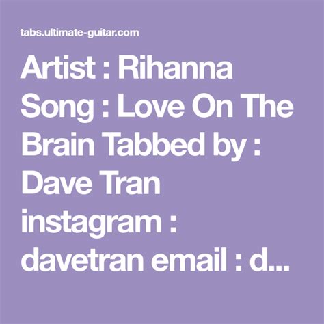 Rihanna - Love On The Brain (Chords) | Rihanna love, Rihanna song, Rihanna