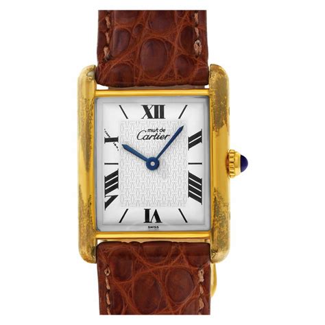 Cartier - Pre-Owned Cartier Tank Vermeil 1615 Vermeil Women Watch ...