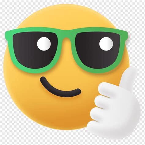 Emoji, cool, thumbs, up, sunglasses, icon, png | PNGWing