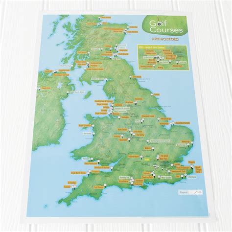 UK Golf Courses Collect and Scratch Off Travel Map –– Great Gift for Golfers - 29 x 42cm: Amazon ...