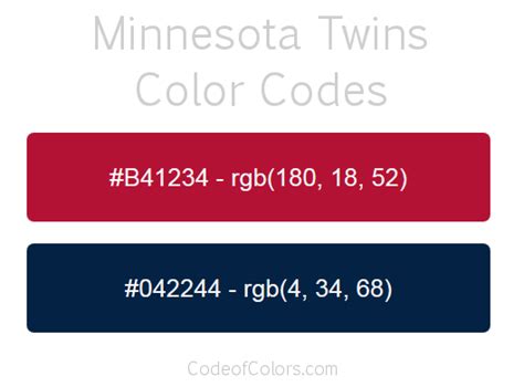 Minnesota Twins Colors - Hex and RGB Color Codes