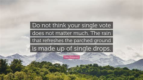 Kate Sheppard Quote: “Do not think your single vote does not matter much. The rain that ...