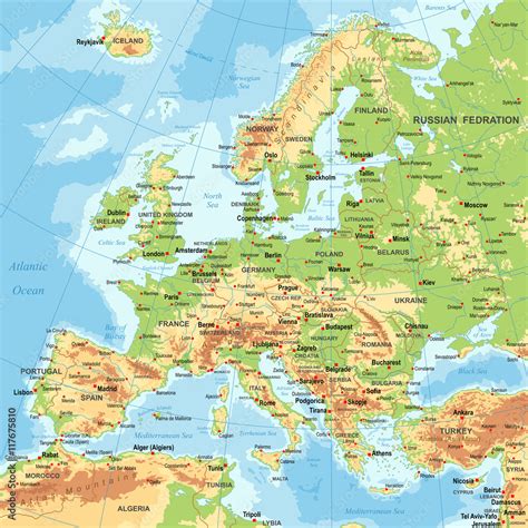 Europe Landforms Map