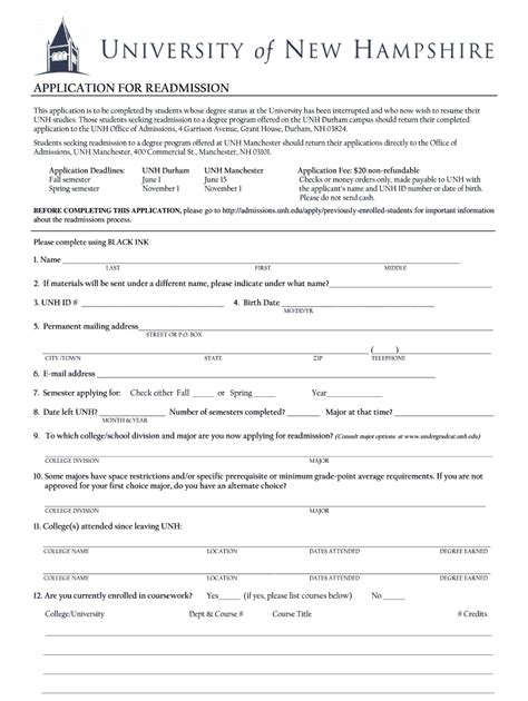 Application for readmission: Fill out & sign online | DocHub