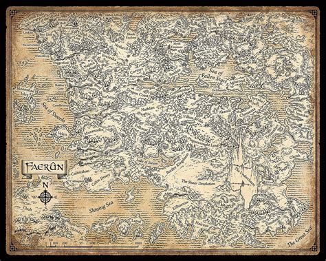 Faerûn map Dungeons Dragons art D&D DnD Forgotten Realms | Etsy