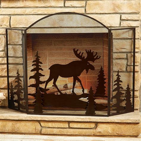 Rustic Fireplace Screens: Black Bear Fireplace Screen | Black Forest Decor